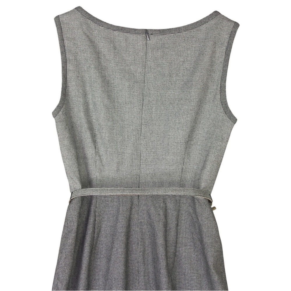 Max Mara Midi Sheath Dress US 2 Belted Sleeveless Wool Old Money Career Gray EUC - Picture 3 of 14